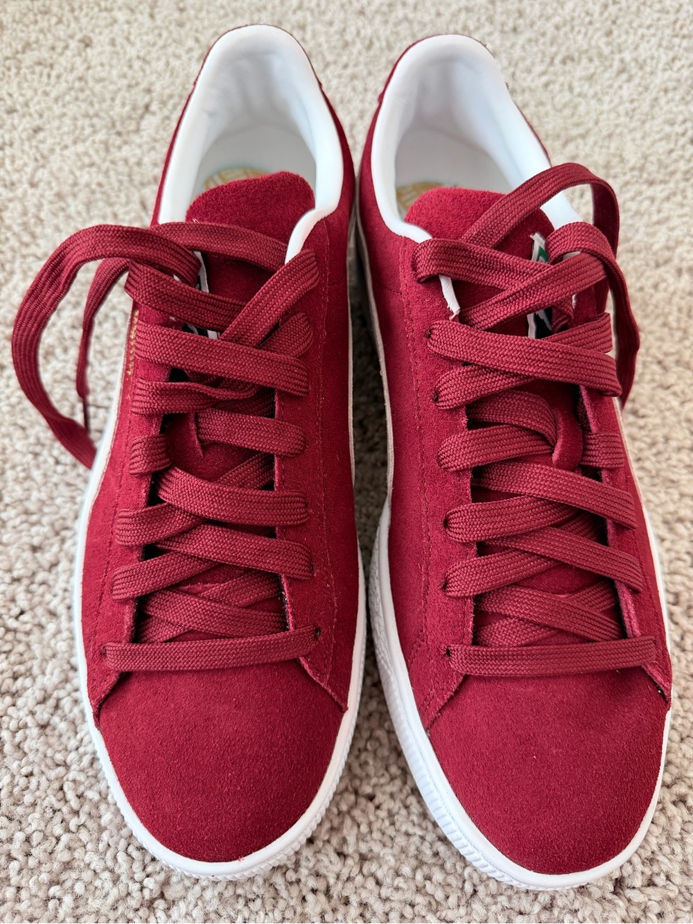 Men’s Puma Suede Classic XXI Cabernet/White Lace-Up Sneakers